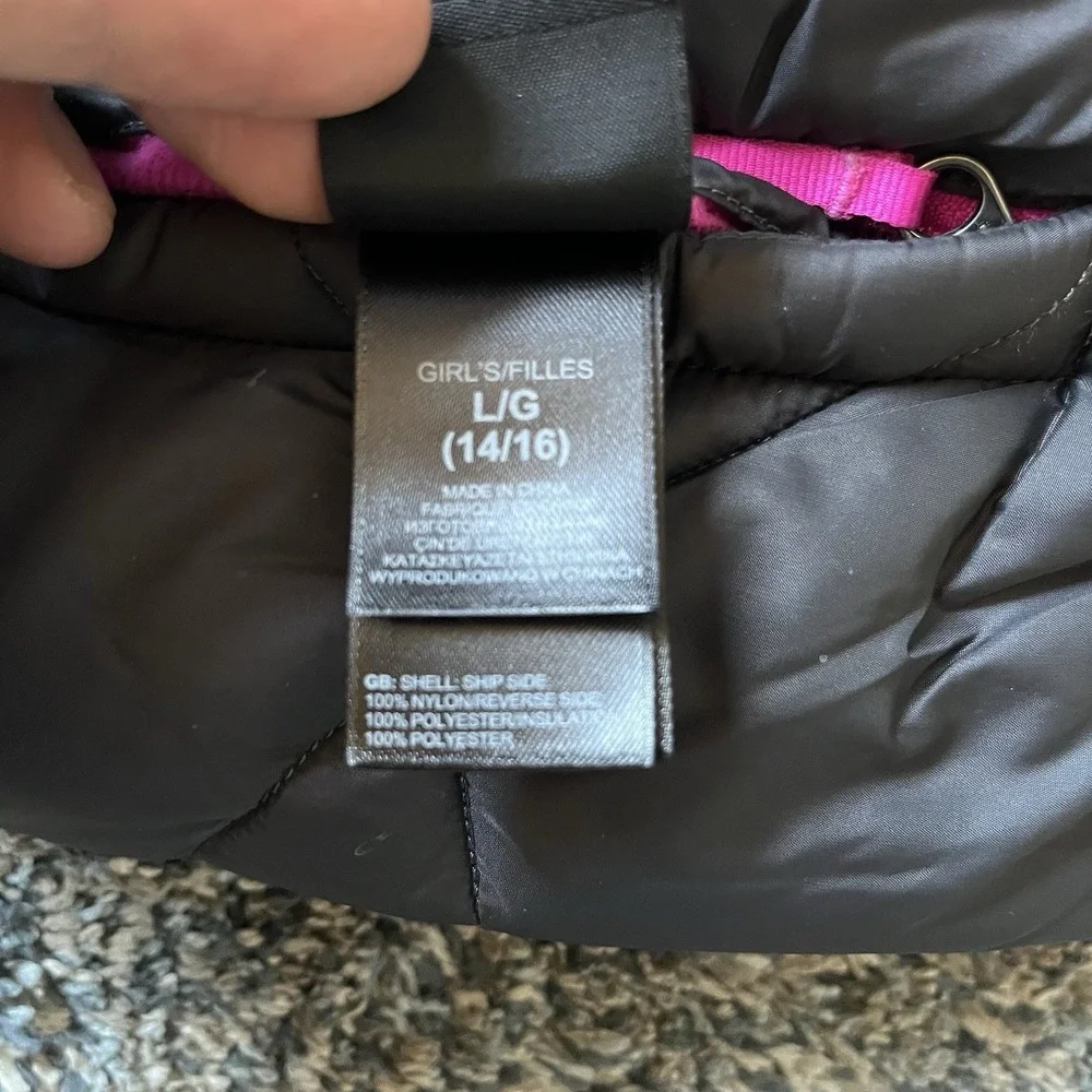 The North Face Girls Quilted Reversible Vest Pink Size L Polyester‎